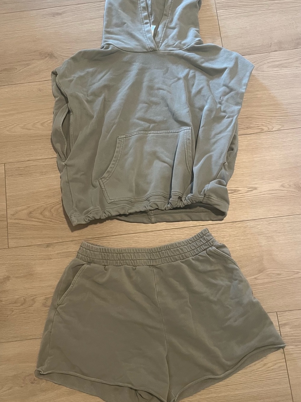 Fabletics Olive Green Hooded Sweatshirt Top